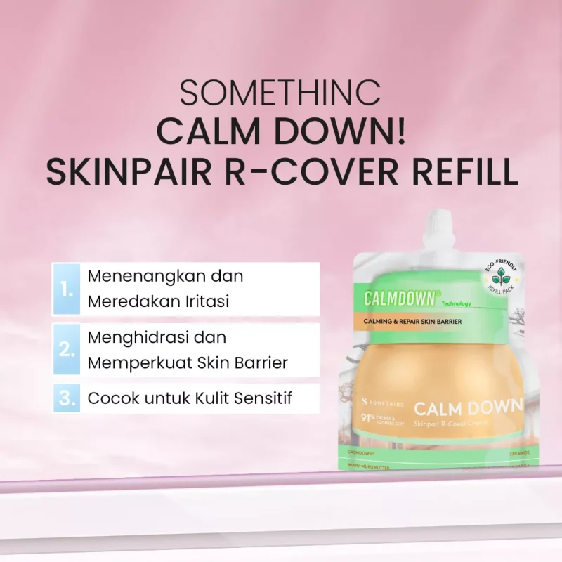 SOMETHINC Calm Down Skinpair R-Cover Cream + Calm Down! Skinpair Barrier Serum B1G1 Bundle Manfaat 1