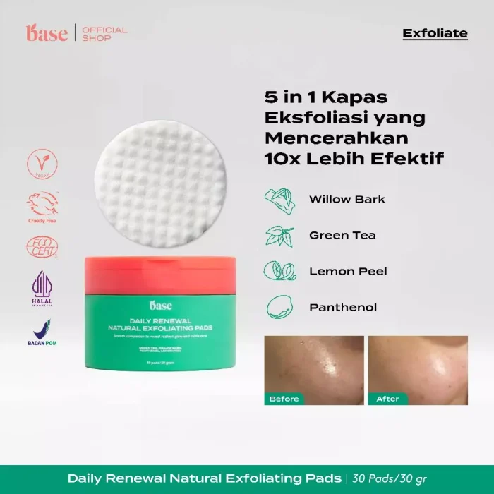 BASE DAILY RENEWAL NATURAL EXFOLIATING PADS