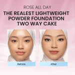 Rose All Day The Realest Lightweight Powder Foundation Two Way Cake before after