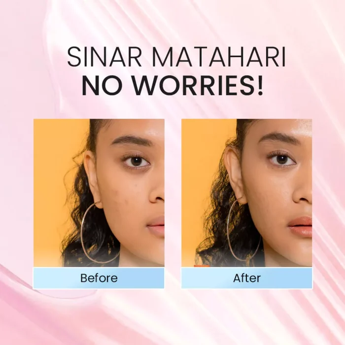 STUDIO TROPIK SPF 50+ PA++ Tinted Sunscreen Before after